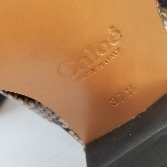 Brand New CHLOÉ Python-Embossed Leather cut out  Combat Boots - Picture 16 of 16